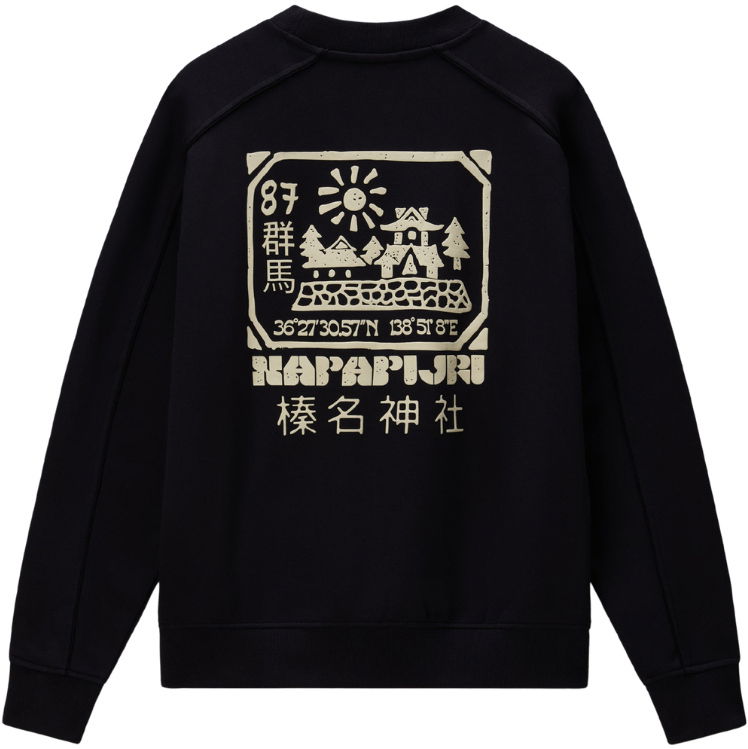 2026 Napapijri Mens Teza Crew Sweatshirt NP0A8AHF941 - Black Beauty